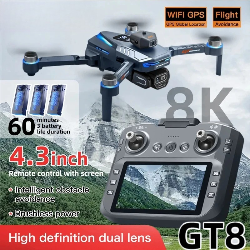 Drone Photogrammetry - 오리지널 GT8 드론 8K 전문가용 듀얼