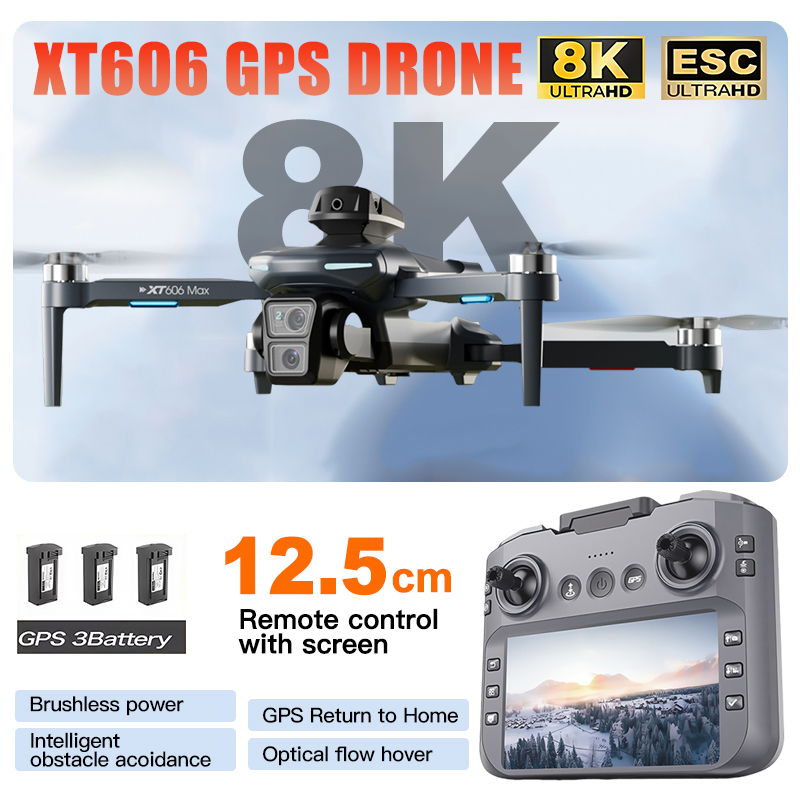 XT606 MAX 3 배터리 드론 4k 8K HD 전문 - Drone Photogrammetry 리뷰 및 가격