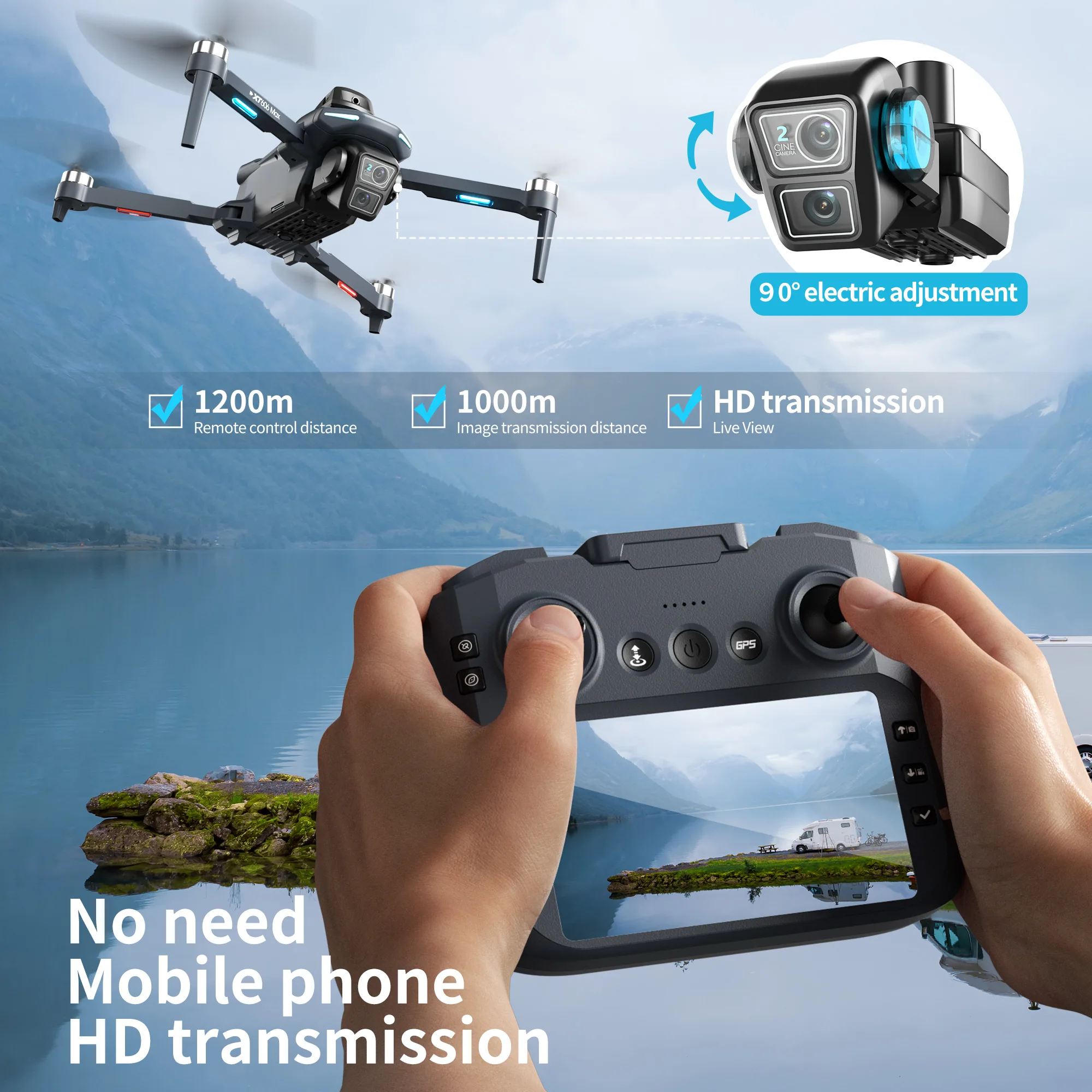 오리지널 XT606 MAX GPS 드론 4K 프로페셔널 - Drone Photogrammetry 리뷰 및 가격
